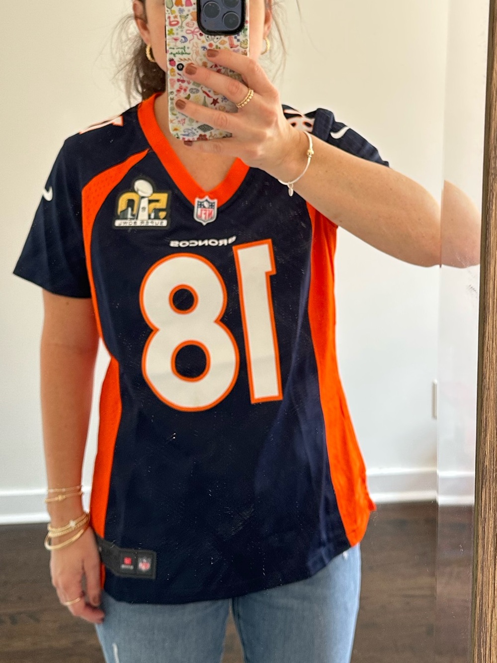 Denver Broncos Peyton Manning #18 Nike Women's Medium Jersey Super Bowl 50 NFL